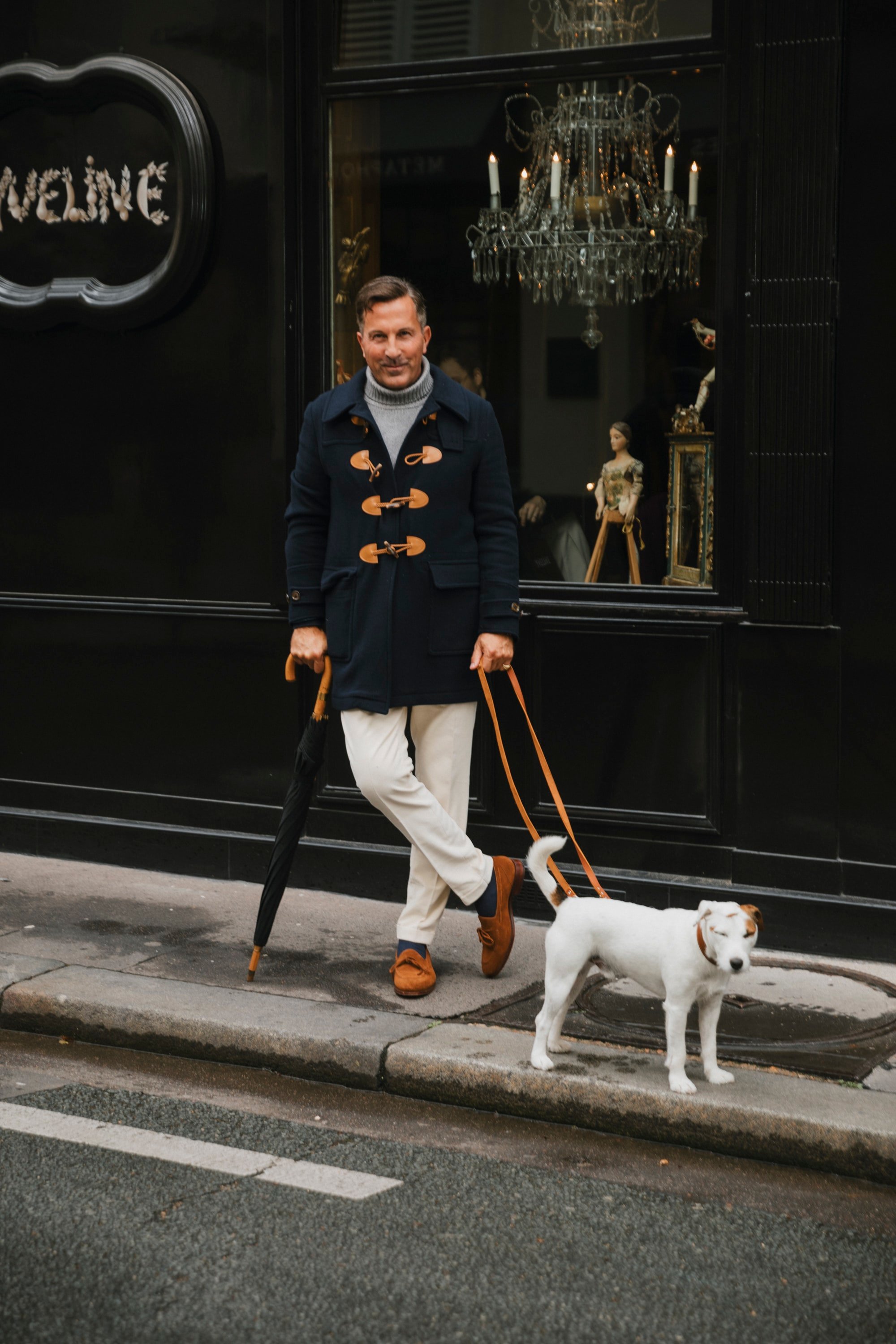 AK MC Men's Contemporary Duffel Coat in Navy super-soft Angora