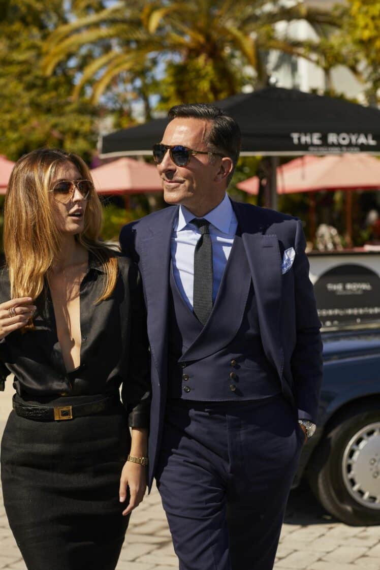 AK MC - Gilet croisé en coton bleu marine