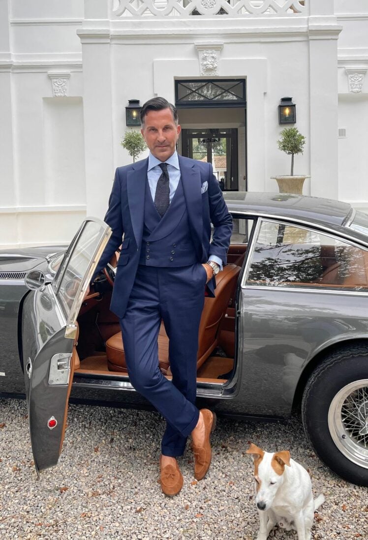 AK MC signature jacket in navy super-soft summer cotton