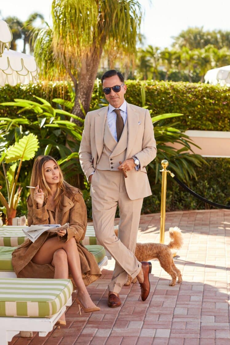 AK MC Blue and White Stripe Button Cuffs Signature Dress Shirt