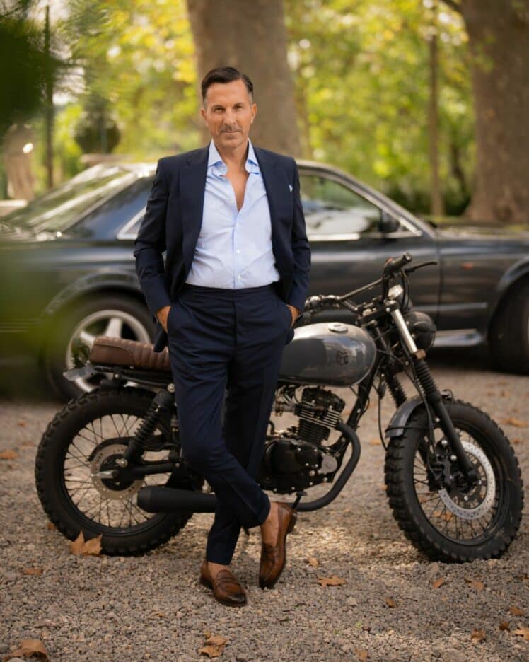 AK MC Signature Barchetta jacket in super 120s wool navy