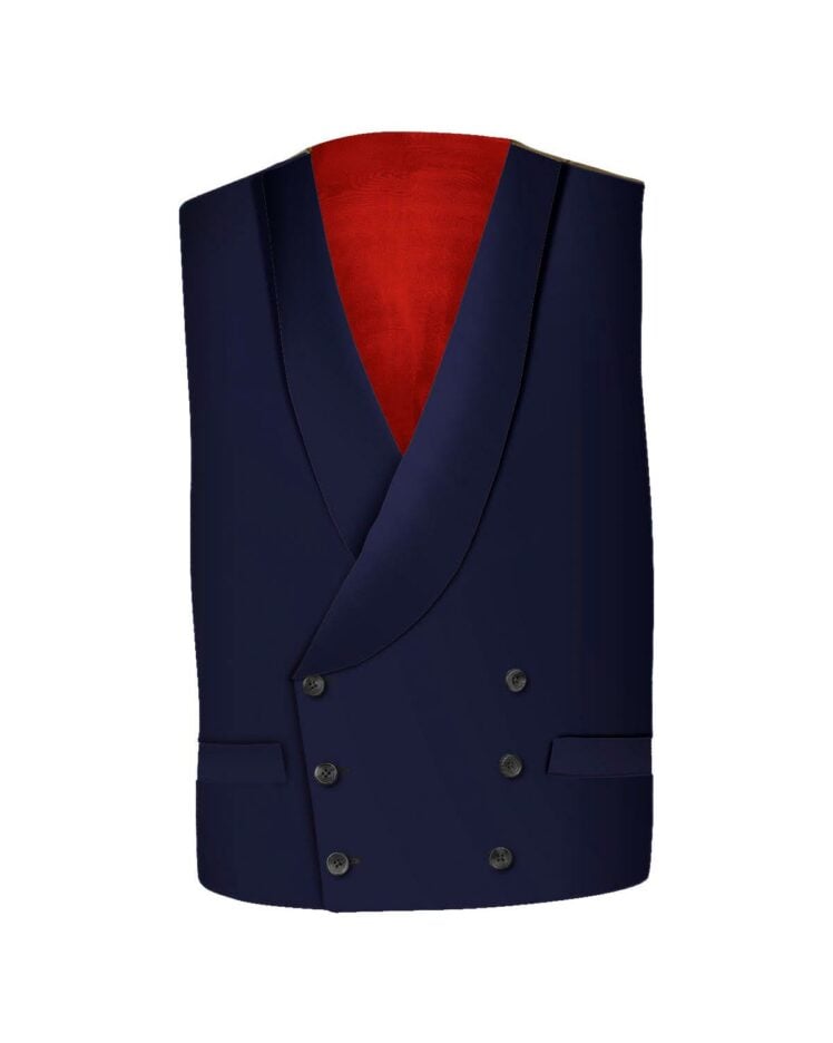 AK MC Plain Navy Super 120s Waistcoat