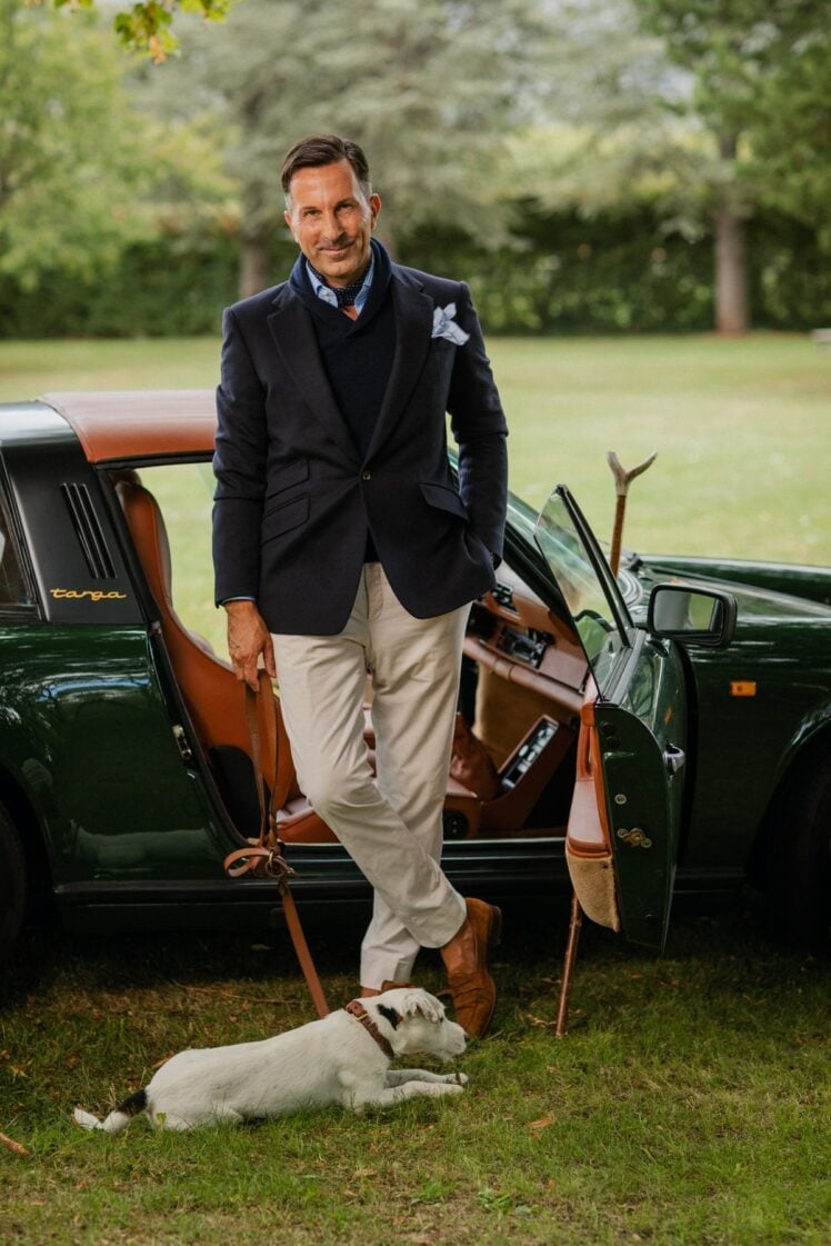 AK MC Signature blazer in navy cashmere/wool