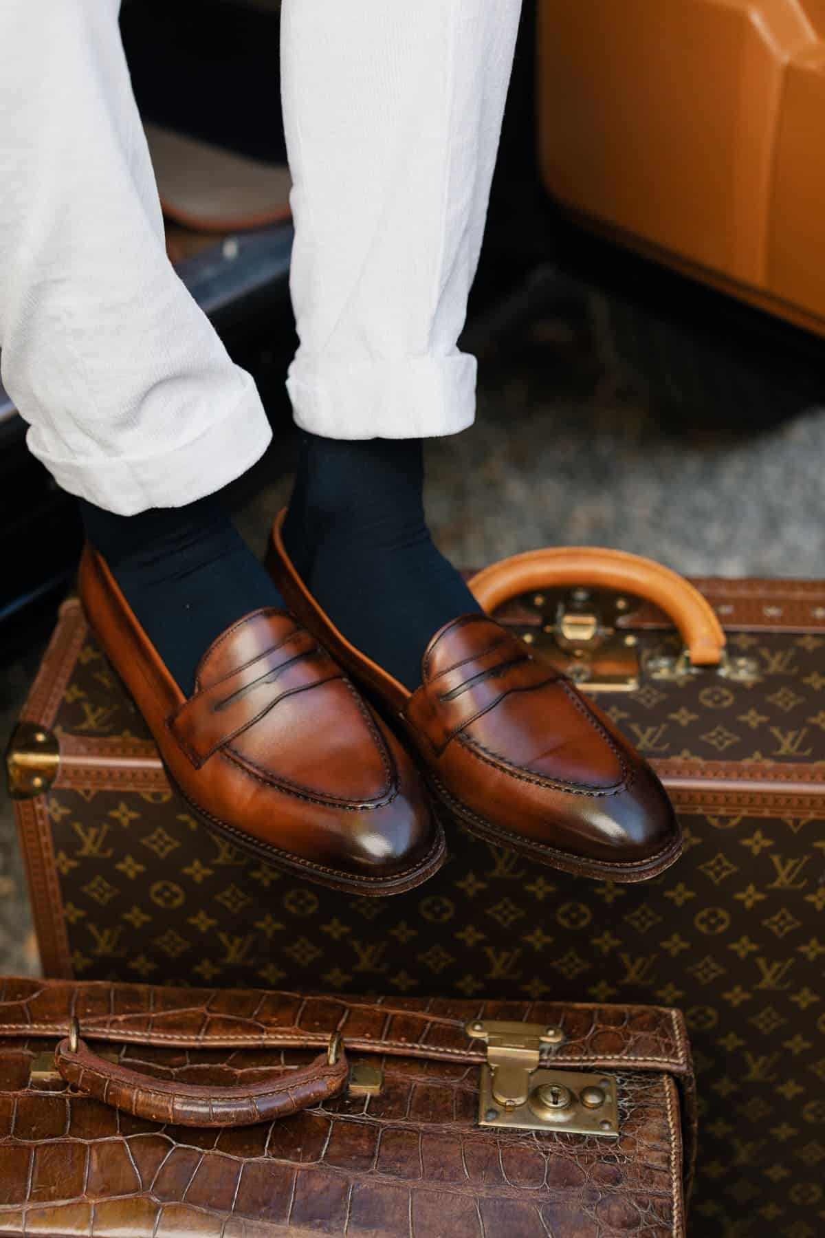 Mocassino AK MC fatto a mano in vitello marrone Alexander Kraft