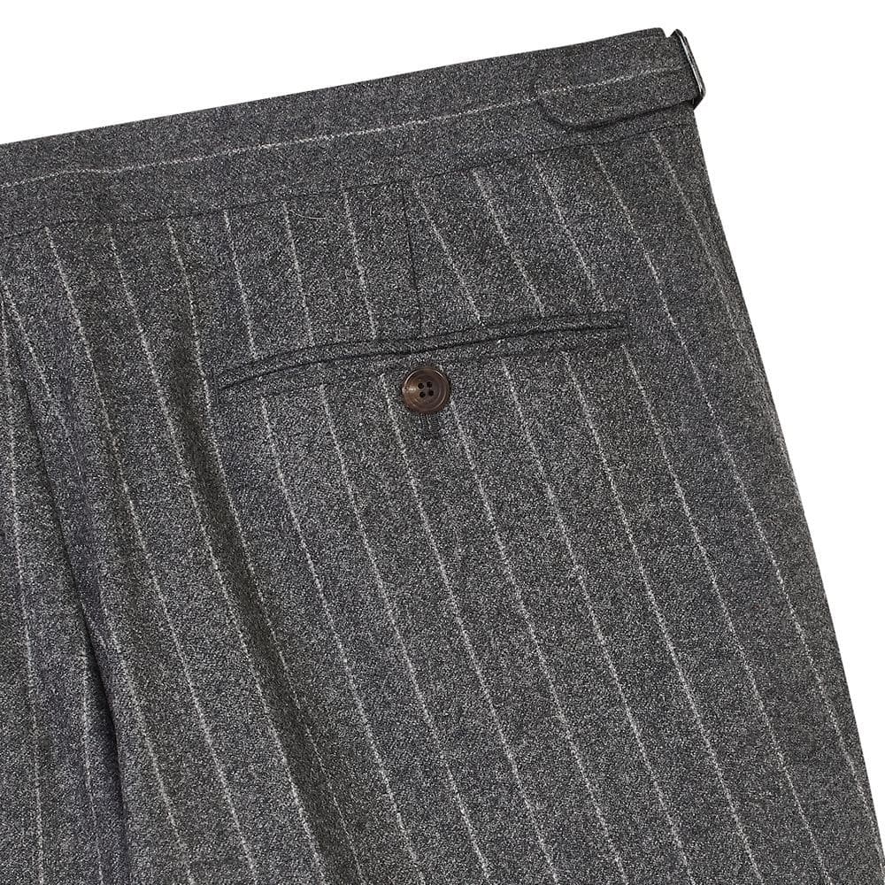 AK MC Grey Chalkstripe Wool Trousers - Alexander Kraft Monte Carlo
