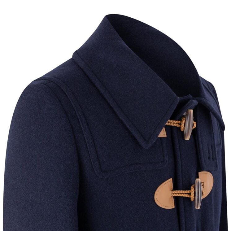 AK MC Men's Contemporary Duffel Coat in Navy super-soft Angora