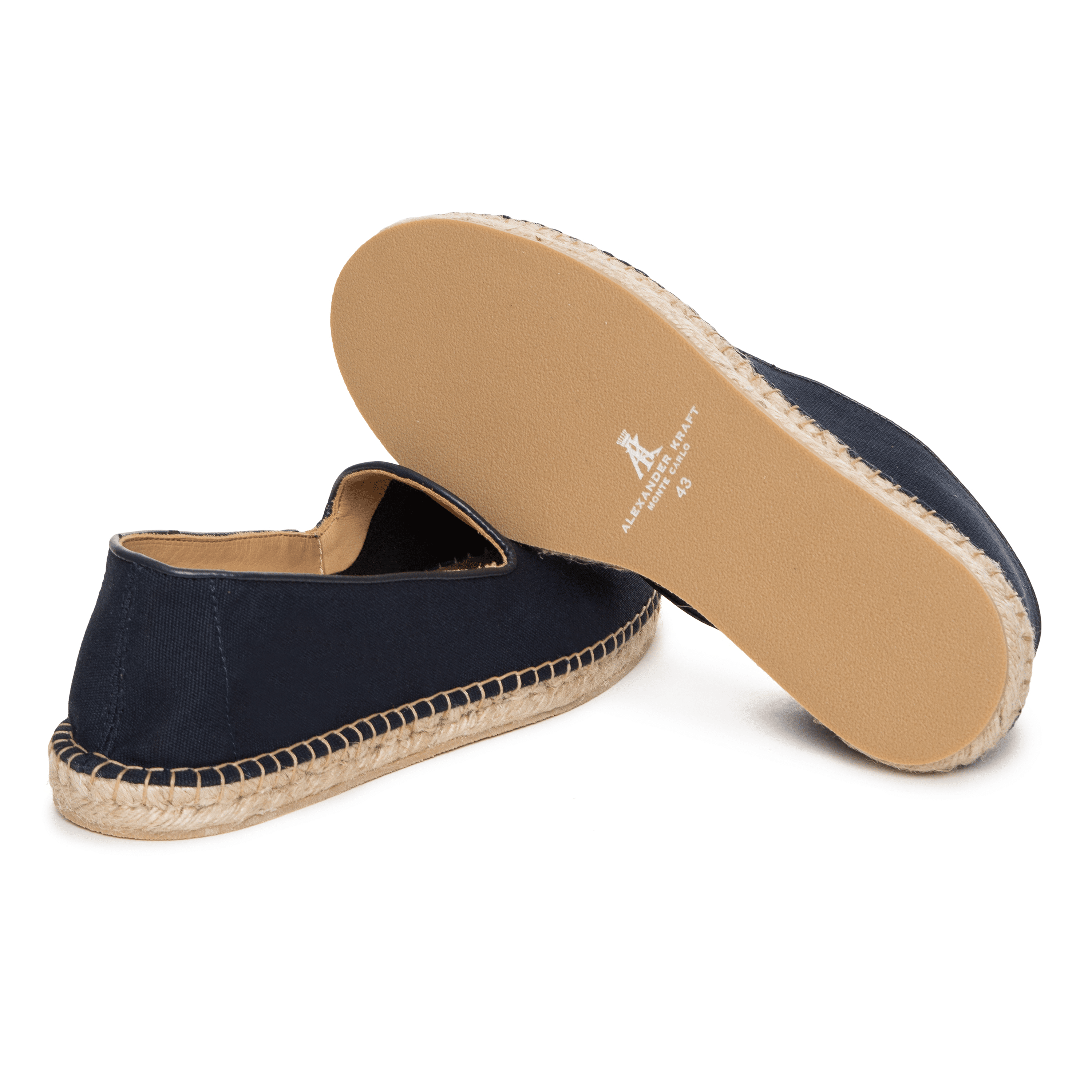 Espadrille de luxe en coton bleu AK MC Alexander Kraft Monte Carlo