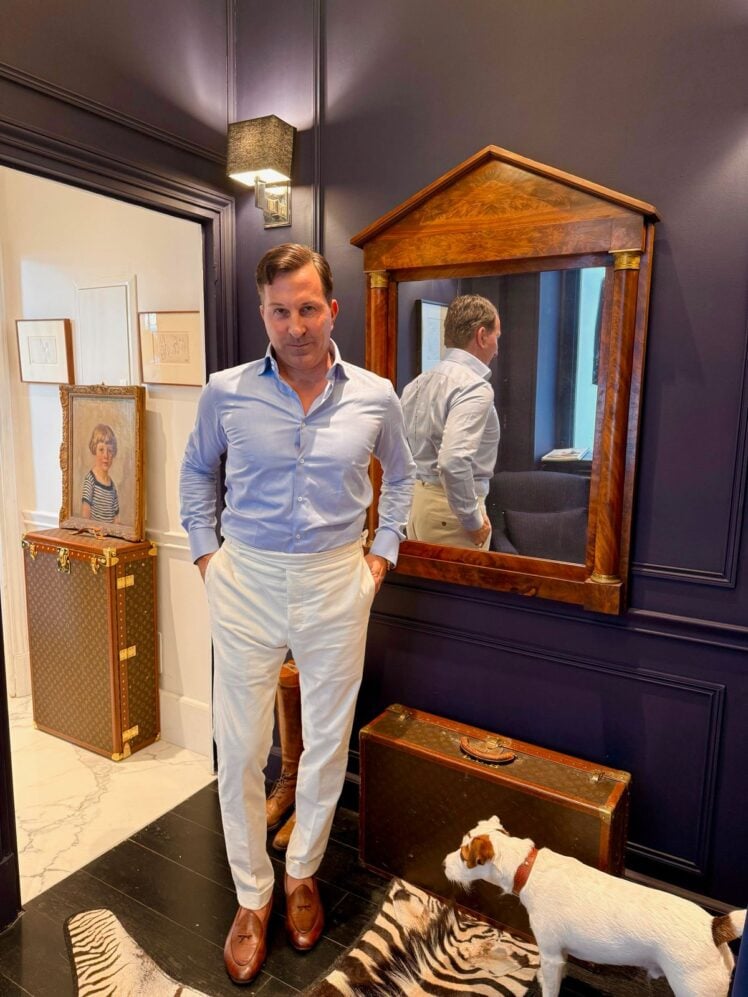 AK MC Blue Twill Cuff Signature Shirt