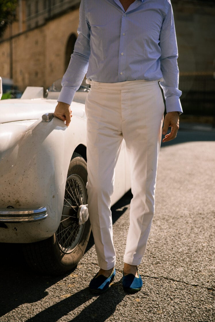 AK MC White Cotton Year-Round Gurkha Trouser