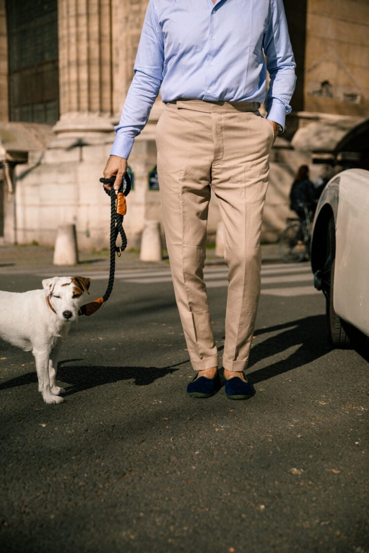 AK MC Beige Contemporary Gurkha Trousers