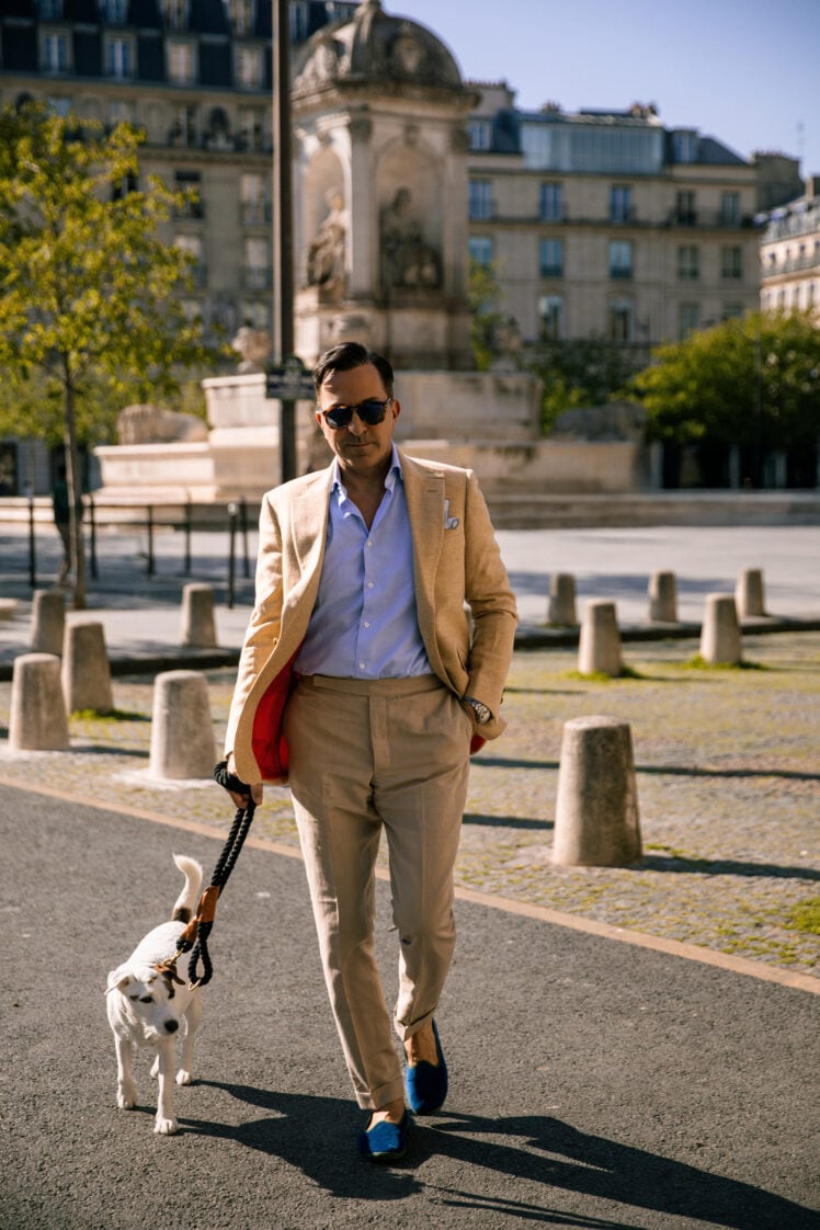 AK MC Caramel Herringbone Wool Single-Breasted Signature Jacket