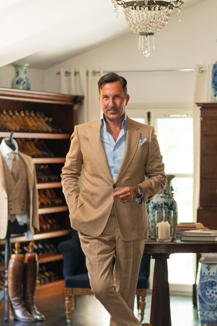 Chaqueta Toscana Mezcla de Lino Beige AK MC