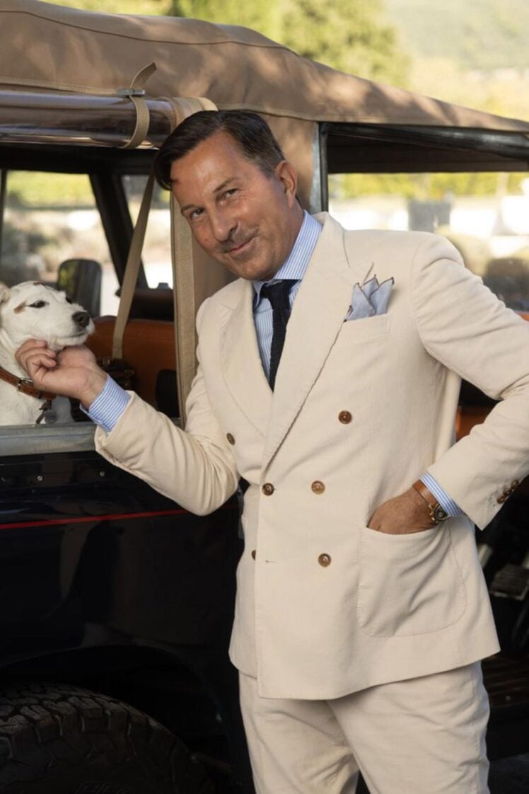 AK MC White Corduroy DB Signature Jacket