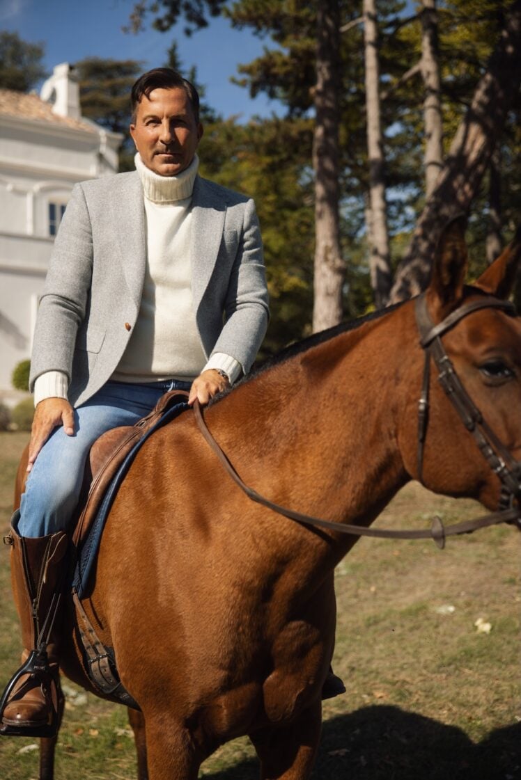 AK MC Grey Alpaca Blend SB Herringbone Provence Jacket