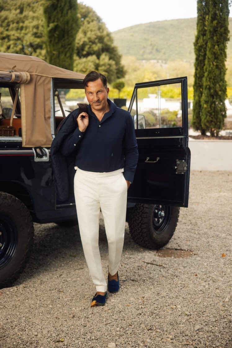 AK MC Navy Quilted Corduroy Collar Jacket