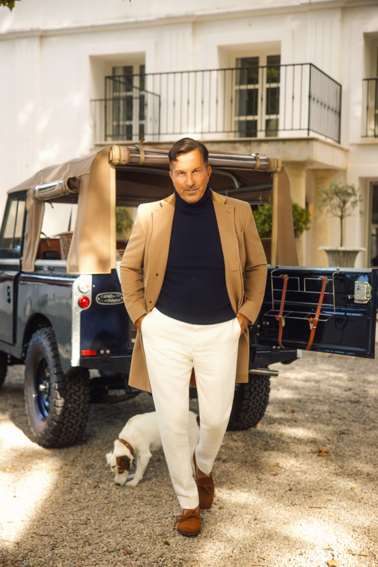 Navy Roll Neck Sweater (100% Cashmere)