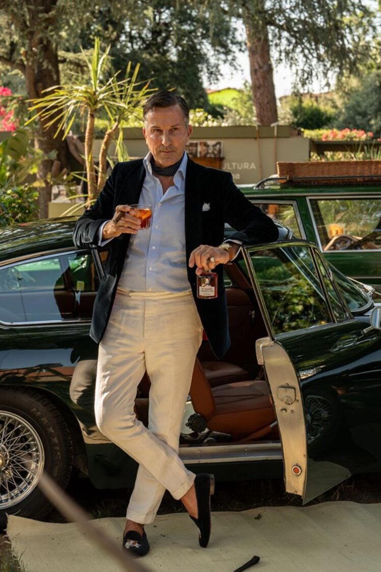 AK MC Navy Velvet Smoking Jacket